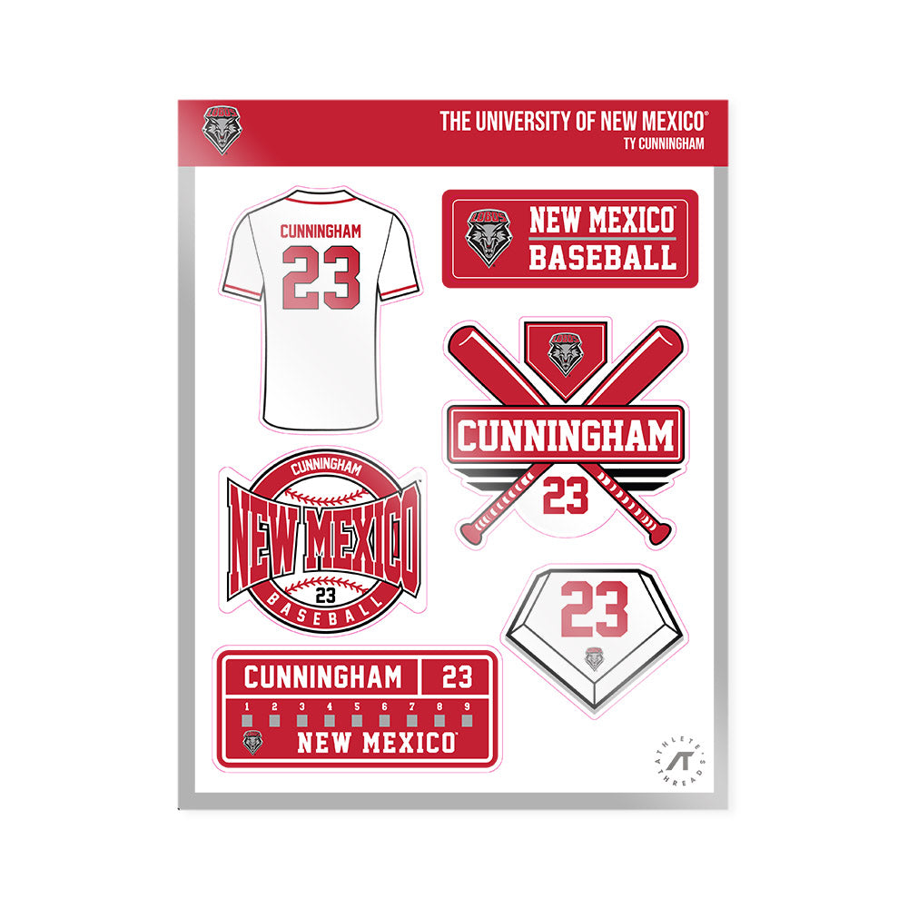 New Mexico - NCAA Baseball : Ty Cunningham - Sticker Sheet-0
