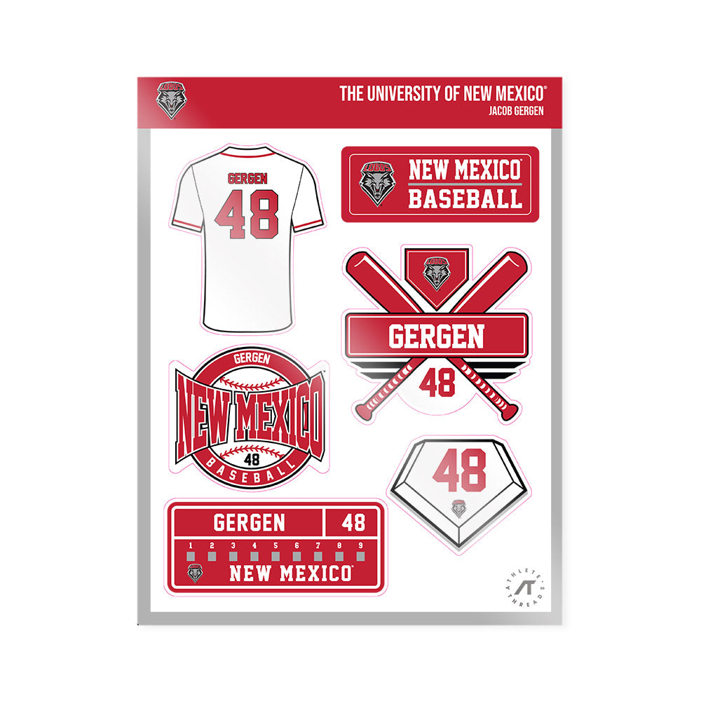 New Mexico - NCAA Baseball : Jacob Gergen - Sticker Sheet-0