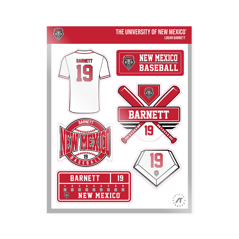 New Mexico - NCAA Baseball : Logan Barnett - Sticker Sheet-0