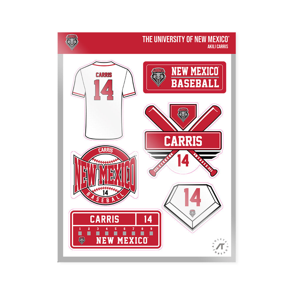 New Mexico - NCAA Baseball : Akili Carris - Sticker Sheet-0