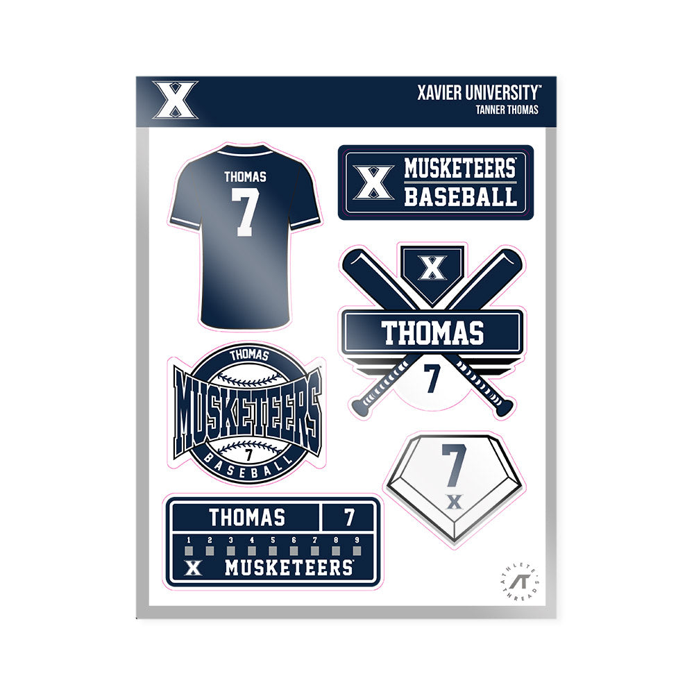 Xavier - NCAA Baseball : Tanner Thomas - Sticker Sheet-0