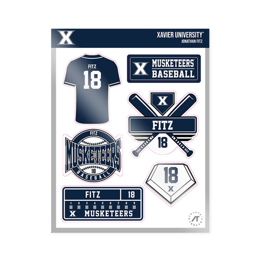 Xavier - NCAA Baseball : Jonathan Fitz - Sticker Sheet-0