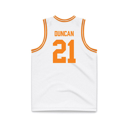 Tennessee - NCAA Men's Basketball : Campbell Duncan - White Basketball Jersey-1