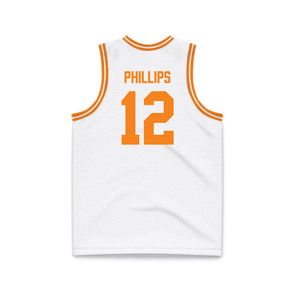 Tennessee - NCAA Men's Basketball : John Phillips - White Basketball Jersey-1