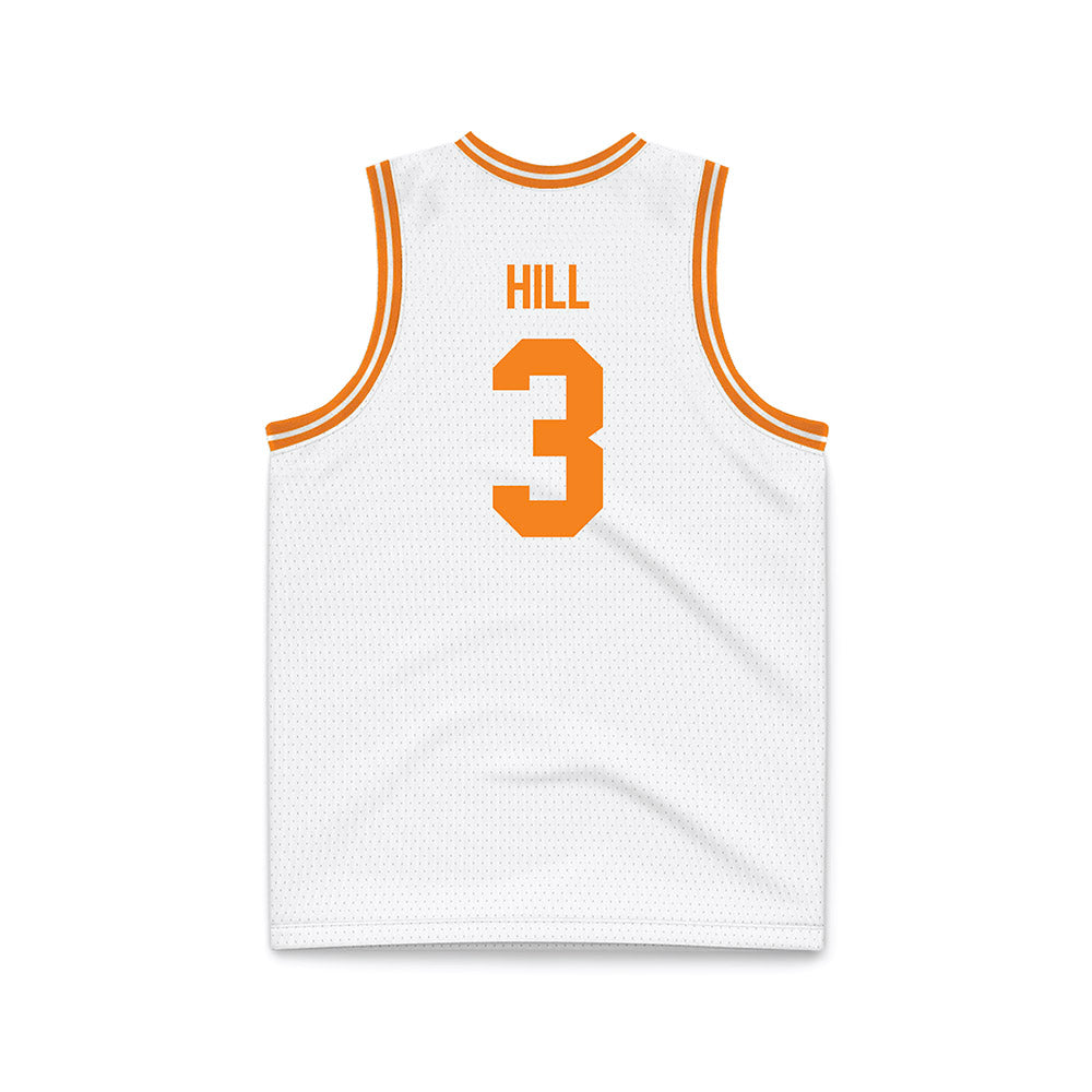 Tennessee - NCAA Men's Basketball : Terrence Hill - White Basketball Jersey-1