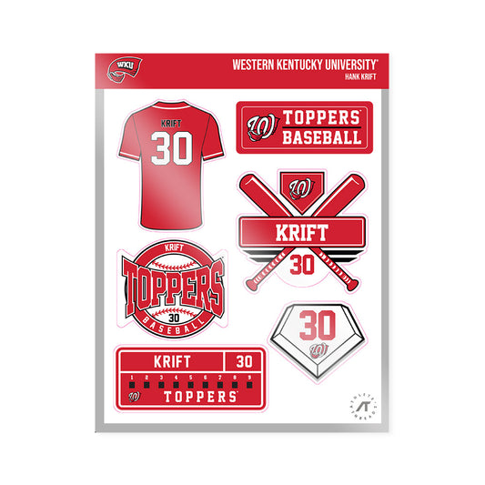 Western Kentucky - NCAA Baseball : Hank Krift - Sticker Sheet-0