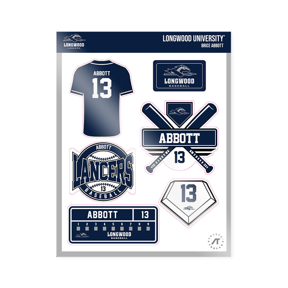 Longwood - NCAA Baseball : Brice Abbott - Sticker Sheet-0