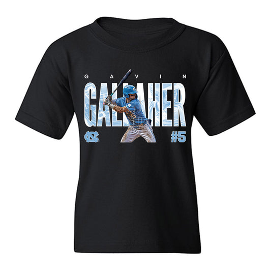 UNC - NCAA Baseball : Gavin Gallaher - Collage Youth T-Shirt-0
