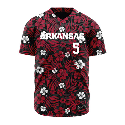 Arkansas - NCAA Baseball : TJ Pompey - Red Jersey-0