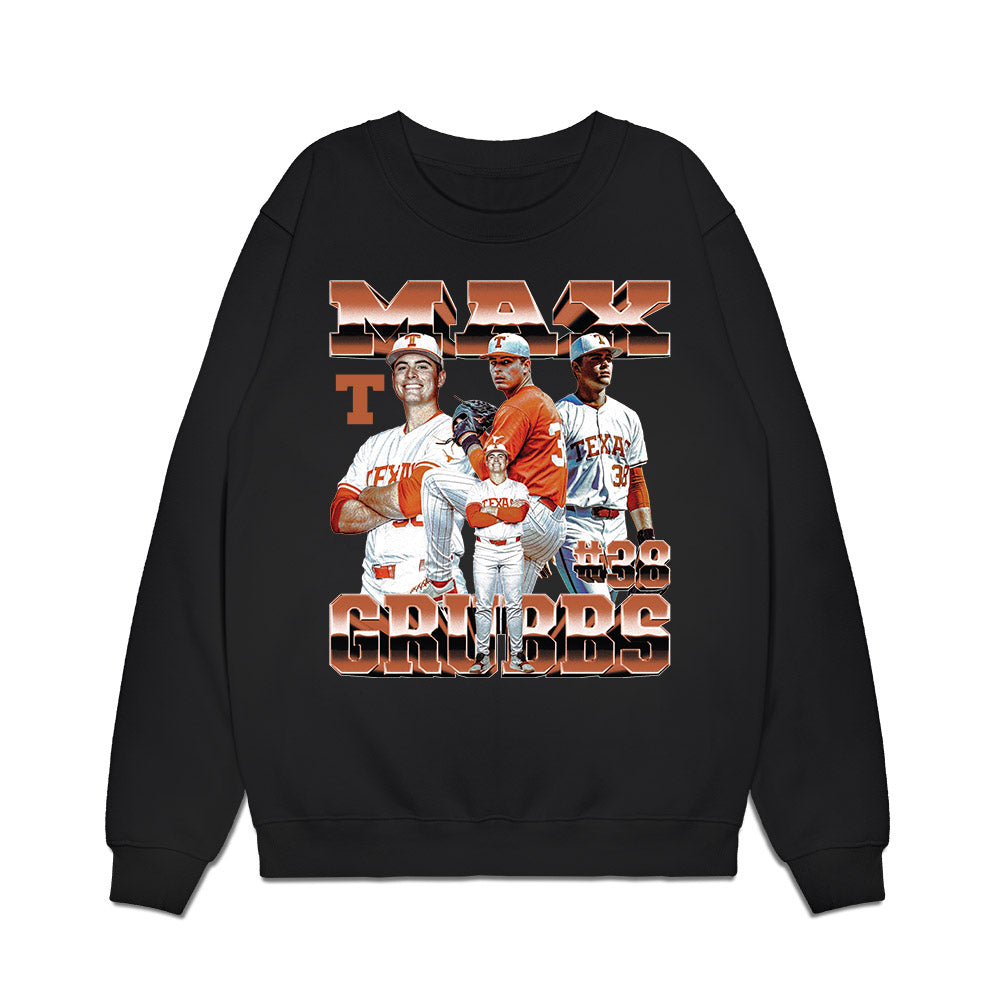 Texas - NCAA Baseball : Max Grubbs - Collage Premium Crewneck Sweatshirt-0