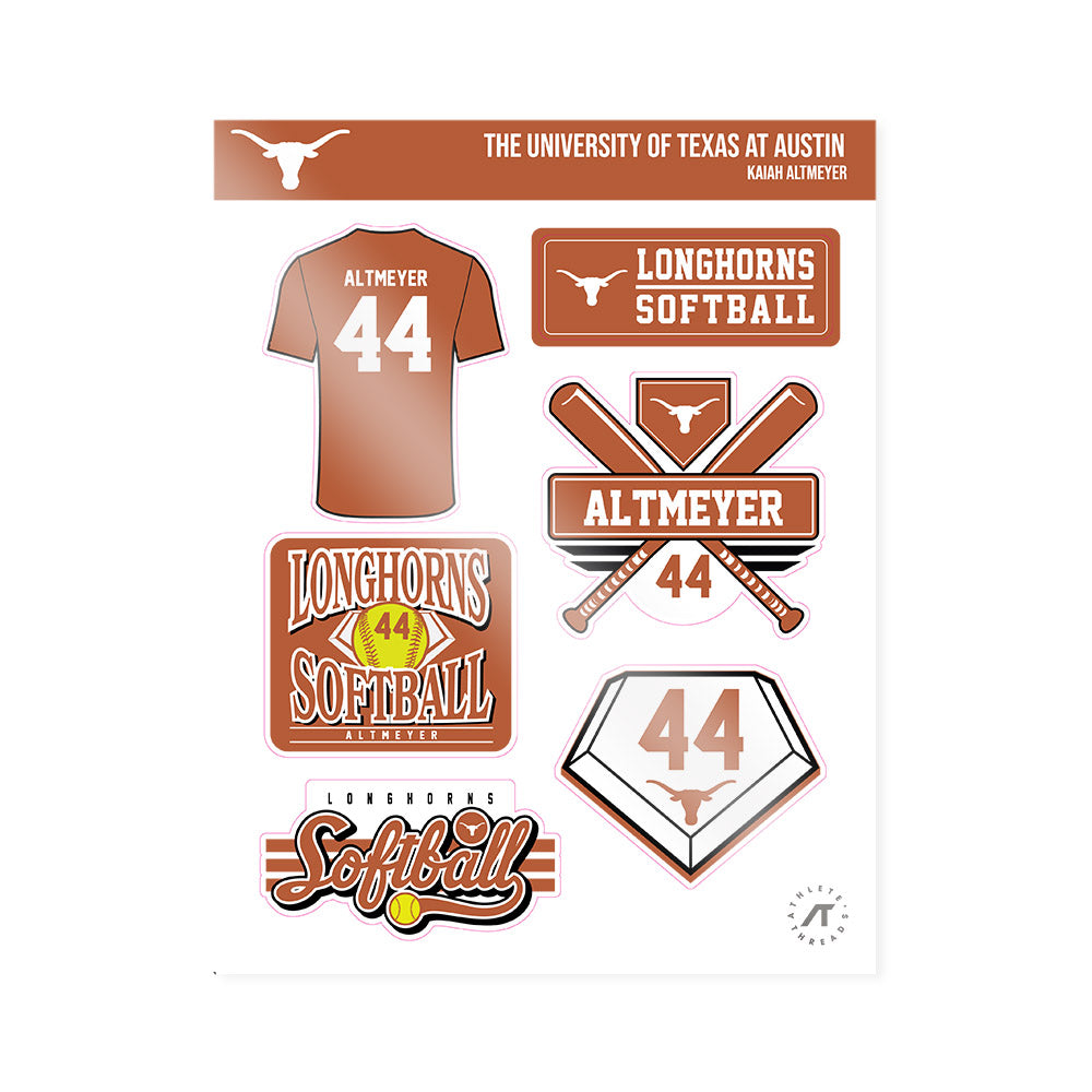 Texas - NCAA Softball : Kaiah Altmeyer - Sticker Sheet-0