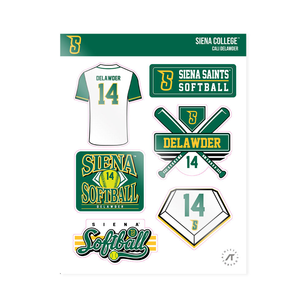 Siena - NCAA Softball : Cali DeLawder - Sticker Sheet-0