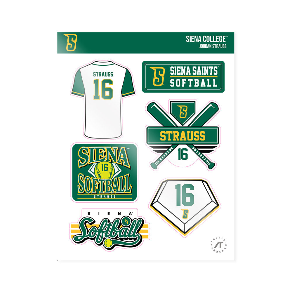 Siena - NCAA Softball : Jordan Strauss - Sticker Sheet-0