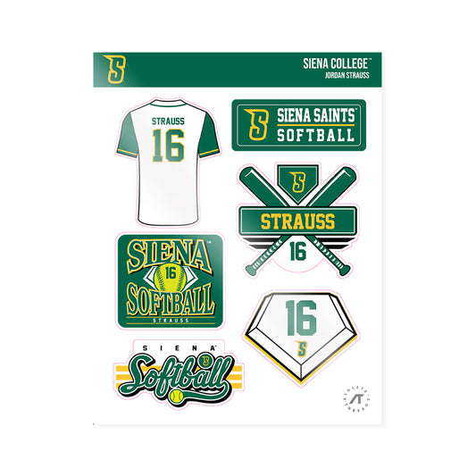 Siena - NCAA Softball : Jordan Strauss - Sticker Sheet-0