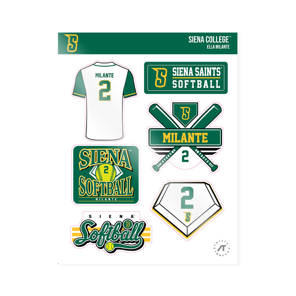 Siena - NCAA Softball : Ella Milante - Sticker Sheet-0