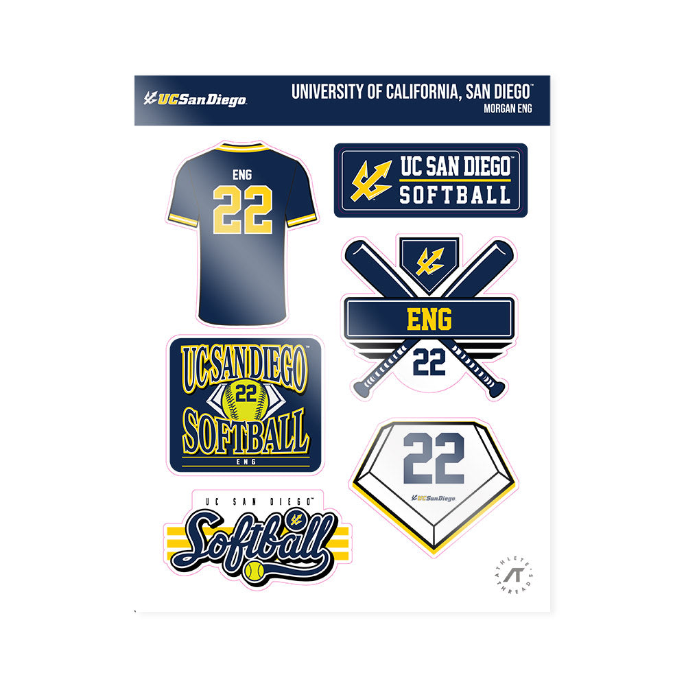 UCSD - NCAA Softball : Morgan Eng - Sticker Sheet-0