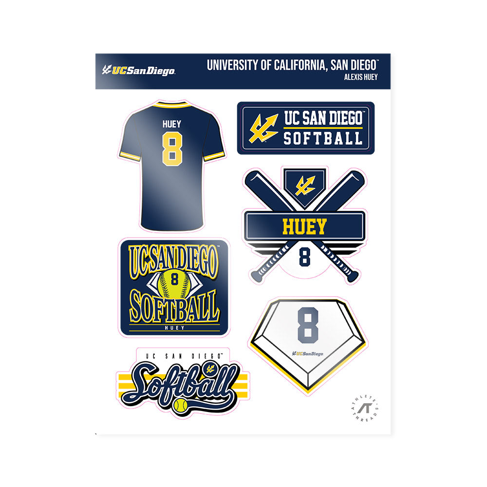 UCSD - NCAA Softball : Alexis Huey - Sticker Sheet-0