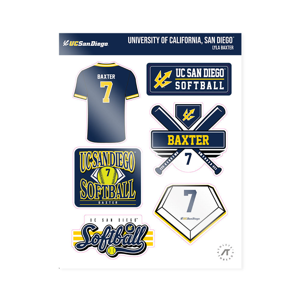 UCSD - NCAA Softball : Lyla Baxter - Sticker Sheet-0