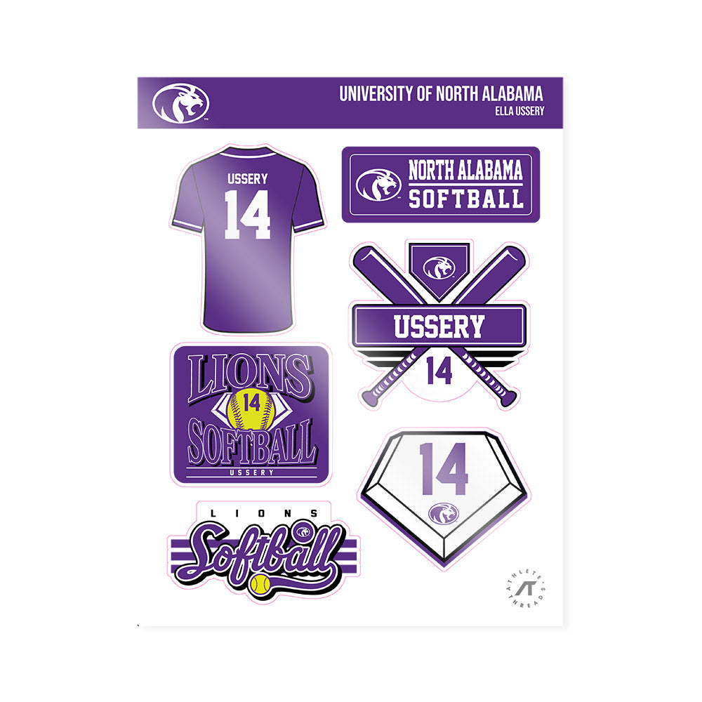North Alabama - NCAA Softball : Ella Ussery - Sticker Sheet-0