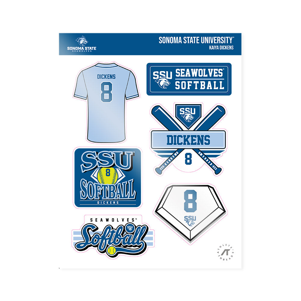 SSU - NCAA Softball : Kaiya Dickens - Sticker Sheet-0