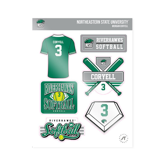 Northeastern State - NCAA Softball : Morgan Coryell - Sticker Sheet-0