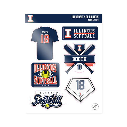 Illinois - NCAA Softball : Micaela Booth - Sticker Sheet-0