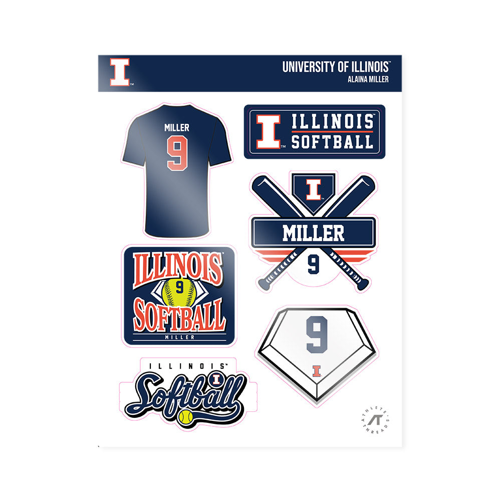 Illinois - NCAA Softball : Alaina Miller - Sticker Sheet-0