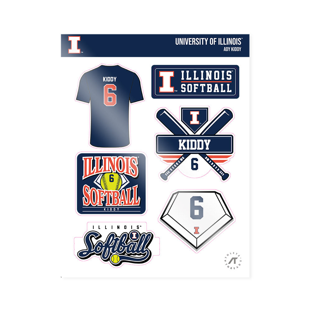 Illinois - NCAA Softball : Ady Kiddy - Sticker Sheet-0