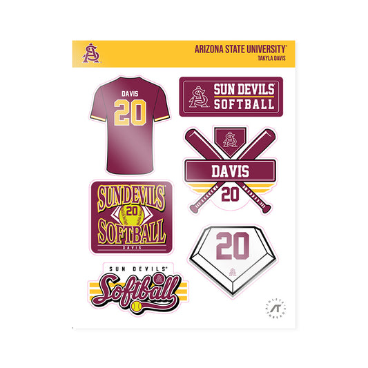 Arizona State - NCAA Softball : Takyla Davis - Sticker Sheet-0