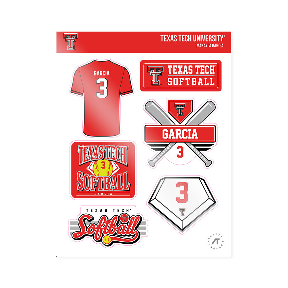 Texas Tech - NCAA Softball : Makayla Garcia - Sticker Sheet-0