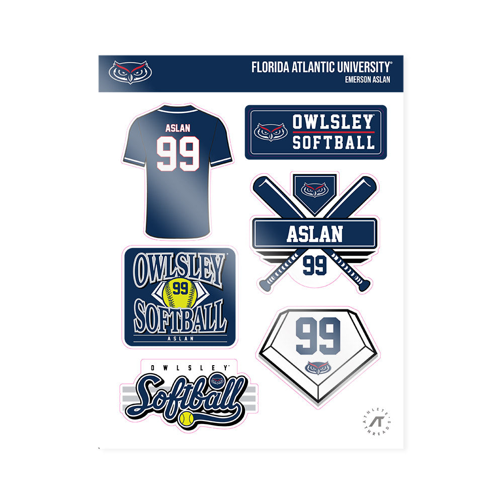 FAU - NCAA Softball : Emerson Aslan - Sticker Sheet-0