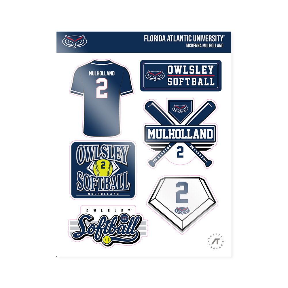 FAU - NCAA Softball : McKenna Mulholland - Sticker Sheet-0