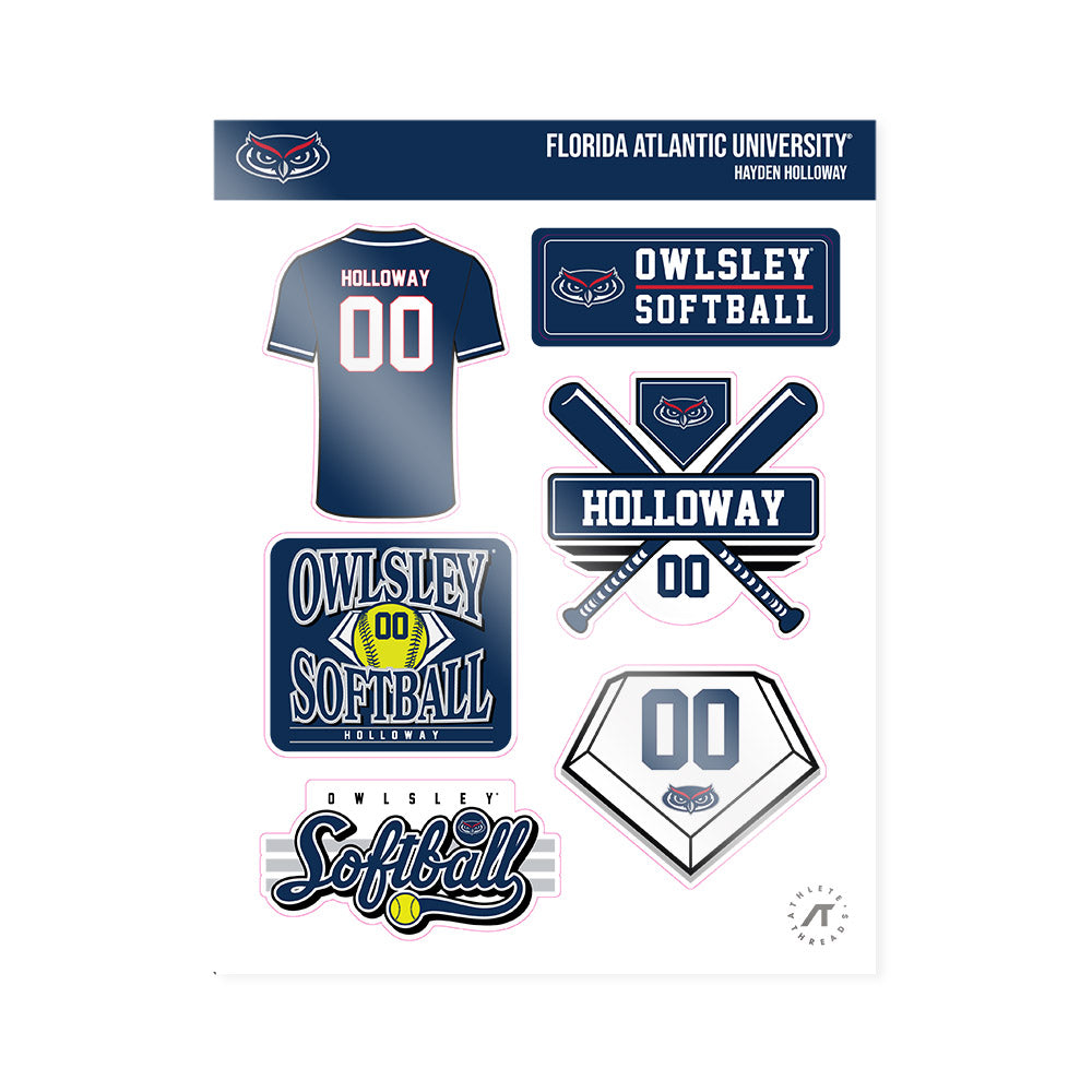 FAU - NCAA Softball : Hayden Holloway - Sticker Sheet-0