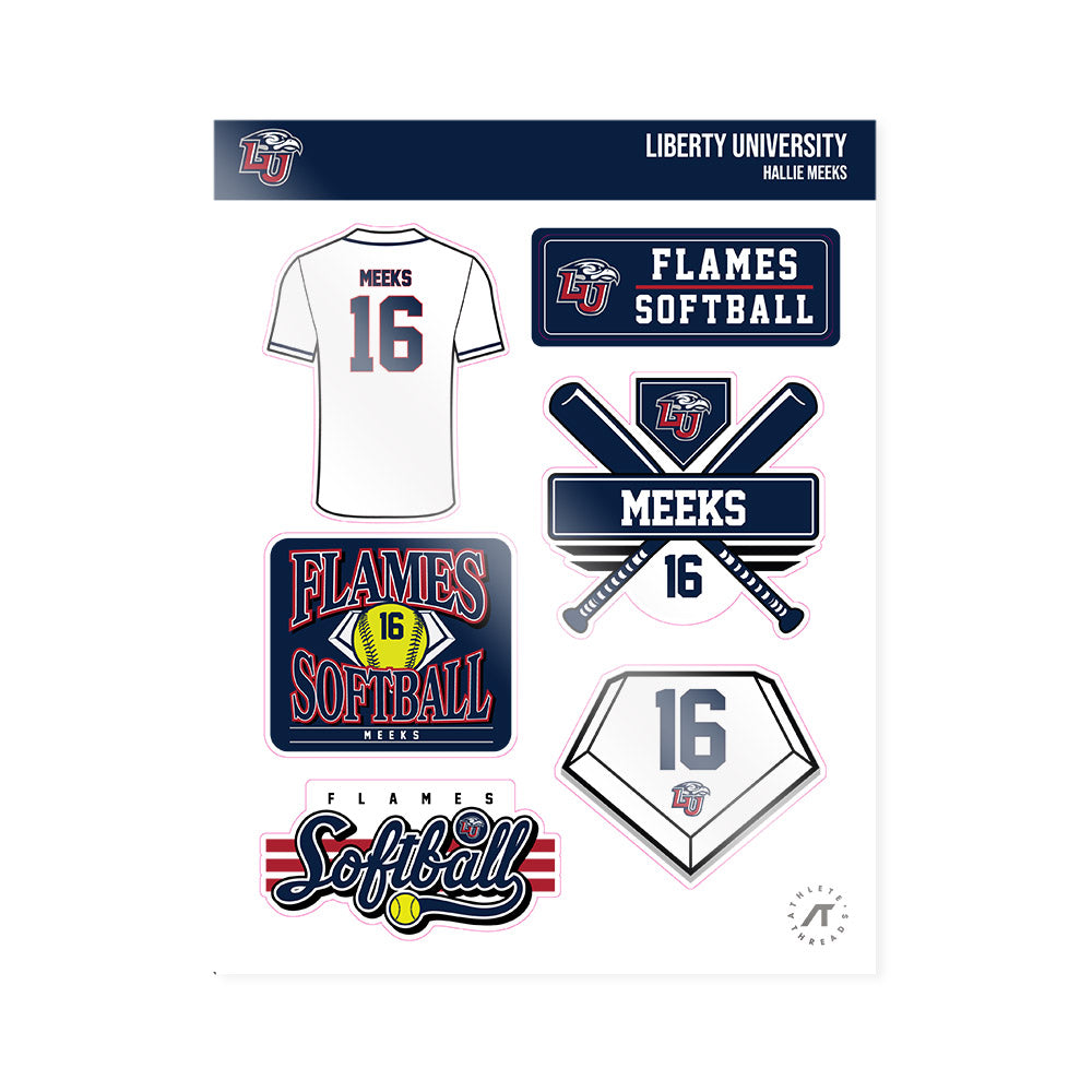Liberty - NCAA Softball : Hallie Meeks - Sticker Sheet-0