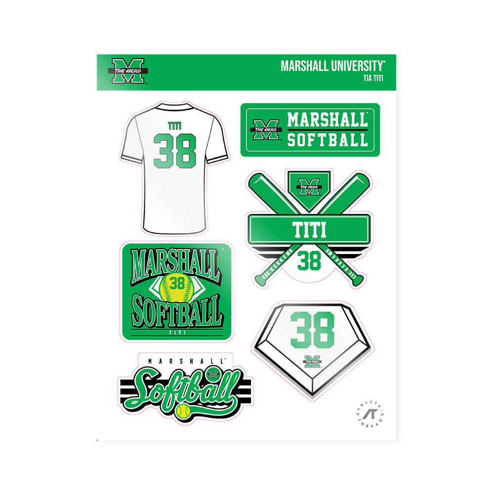 Marshall - NCAA Softball : Tia Titi - Sticker Sheet-0