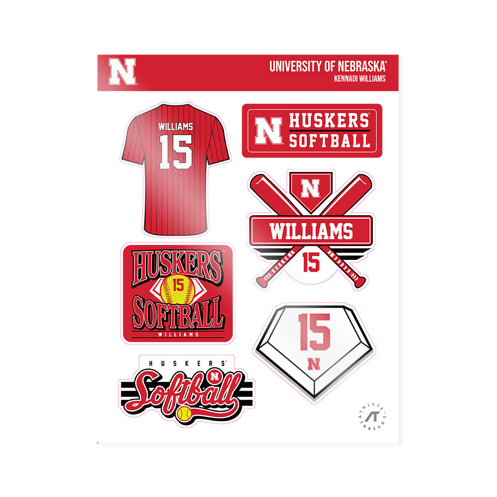Nebraska - NCAA Softball : Kennadi Williams - Sticker Sheet-0