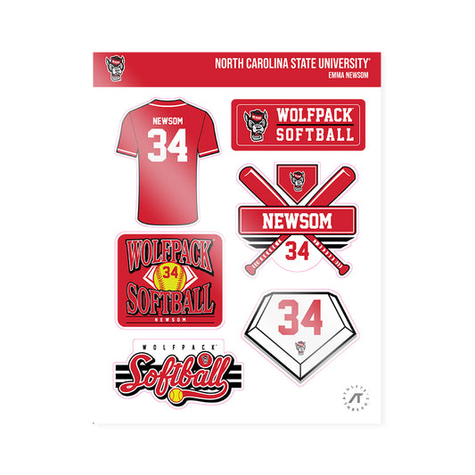 NC State - NCAA Softball : Emma Newsom - Sticker Sheet-0