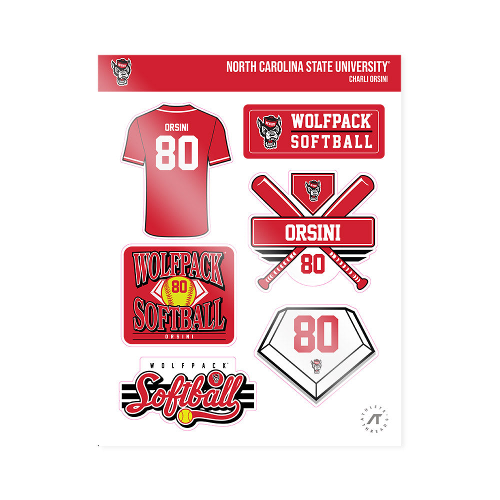 NC State - NCAA Softball : Charli Orsini - Sticker Sheet-0