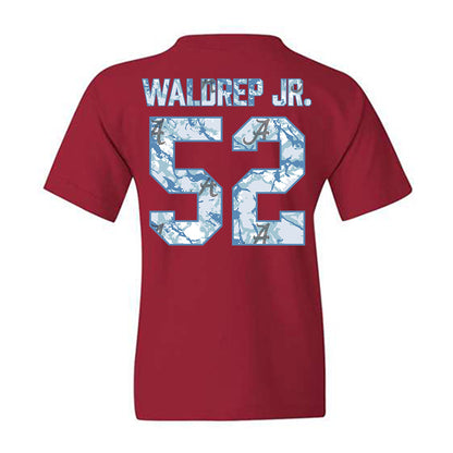 Alabama - NCAA Football : Mal Waldrep Jr. - Hydrobama™ Youth T-Shirt-1