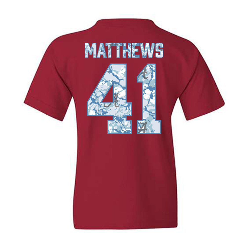Alabama - NCAA Football : Jamarion Matthews - Hydrobama™ Youth T-Shirt-1