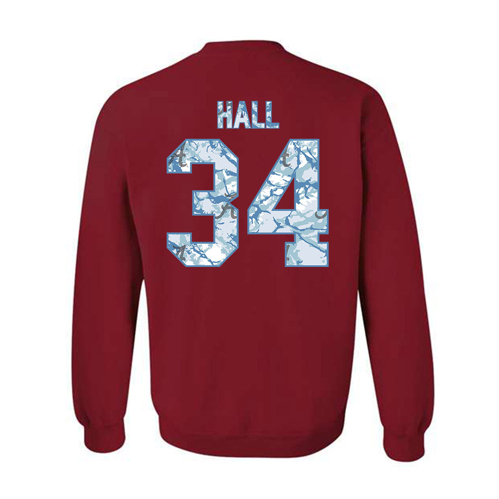 Alabama - NCAA Football : Zay Hall - Hydrobama™ Crewneck Sweatshirt-1