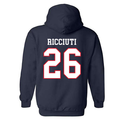 UConn - NCAA Women's Ice Hockey : Leila Ricciuti - Champs Classic Shersey Hooded Sweatshirt-1
