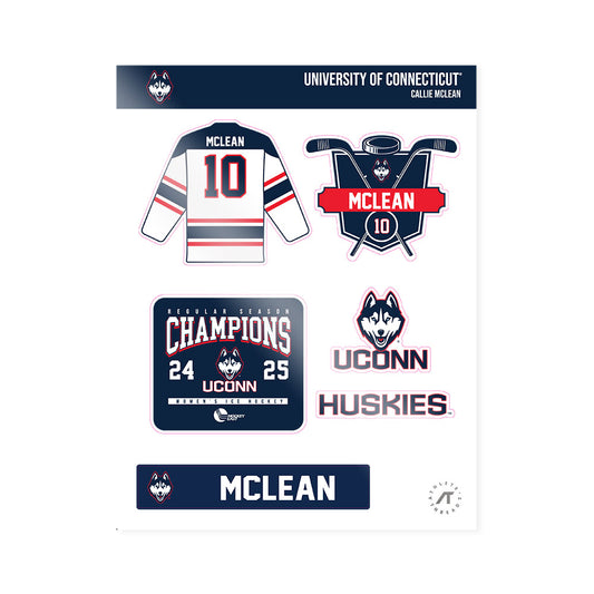 UConn - NCAA Women's Ice Hockey : Callie McLean - Champs Sticker Sheet-0