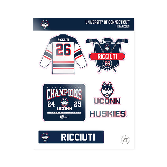 UConn - NCAA Women's Ice Hockey : Leila Ricciuti - Champs Sticker Sheet-0