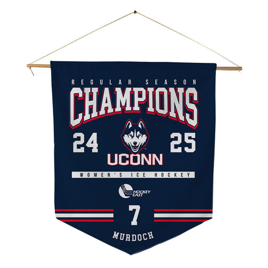 UConn - NCAA Women's Ice Hockey : Claire Murdoch - Hockey East 2024-2025 Regular Season Champs Pennant - 18" x 21"-0