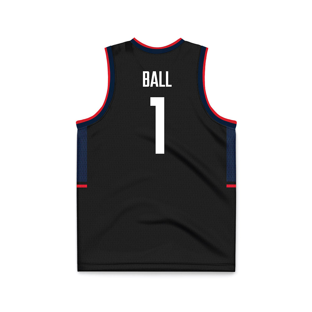 UConn - NCAA Men's Basketball : Solo Ball - Black Basketball Jersey-1