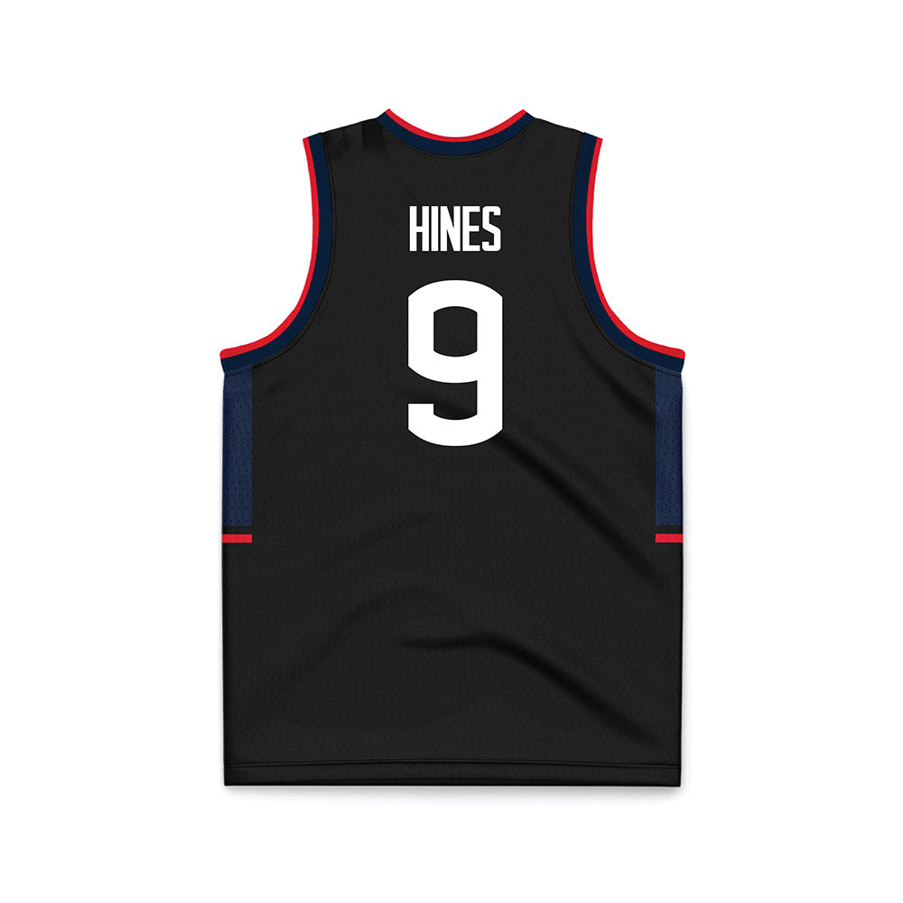 UConn - NCAA Men's Basketball : Na'Jai Hines - Black Basketball Jersey-1