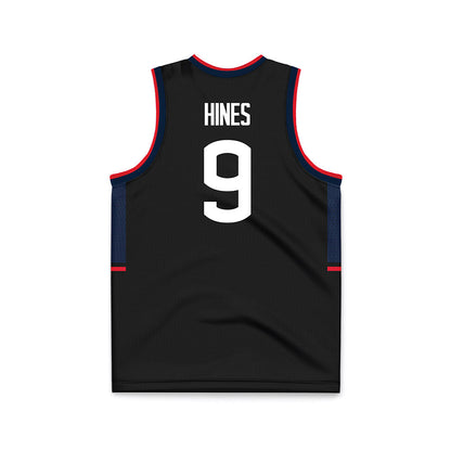UConn - NCAA Men's Basketball : Na'Jai Hines - Black Basketball Jersey-1