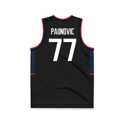 UConn - NCAA Men's Basketball : Uros Paunovic - Black Basketball Jersey-1