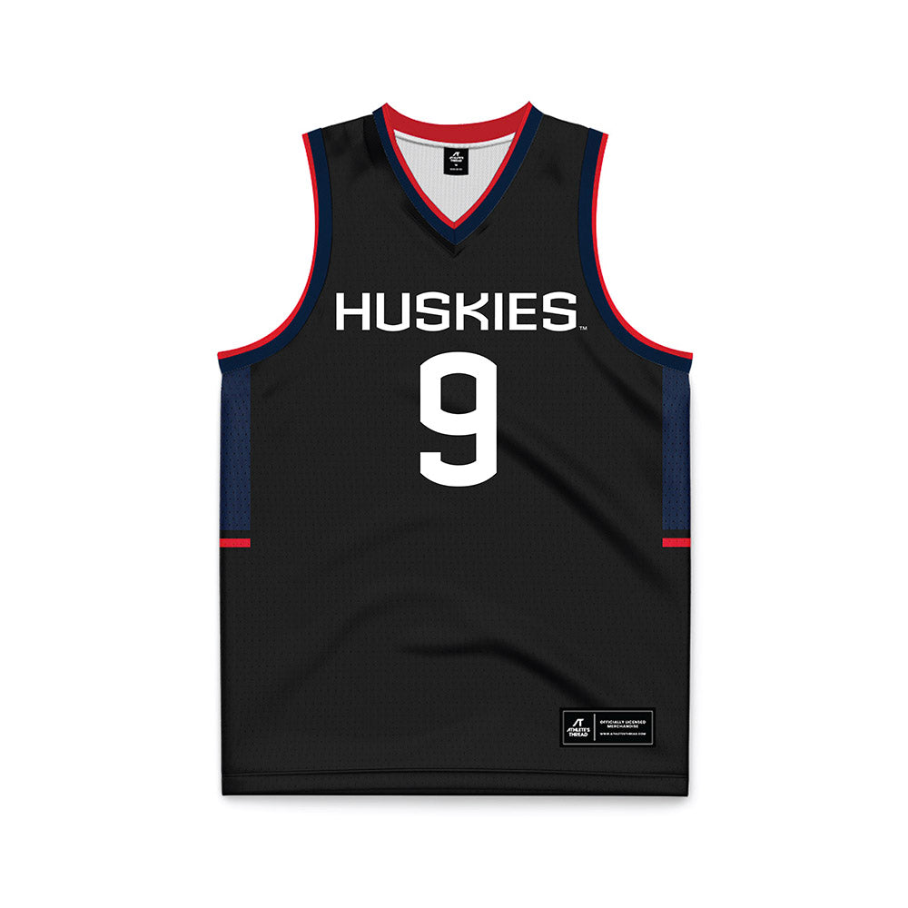 UConn - NCAA Men's Basketball : Na'Jai Hines - Black Basketball Jersey-0